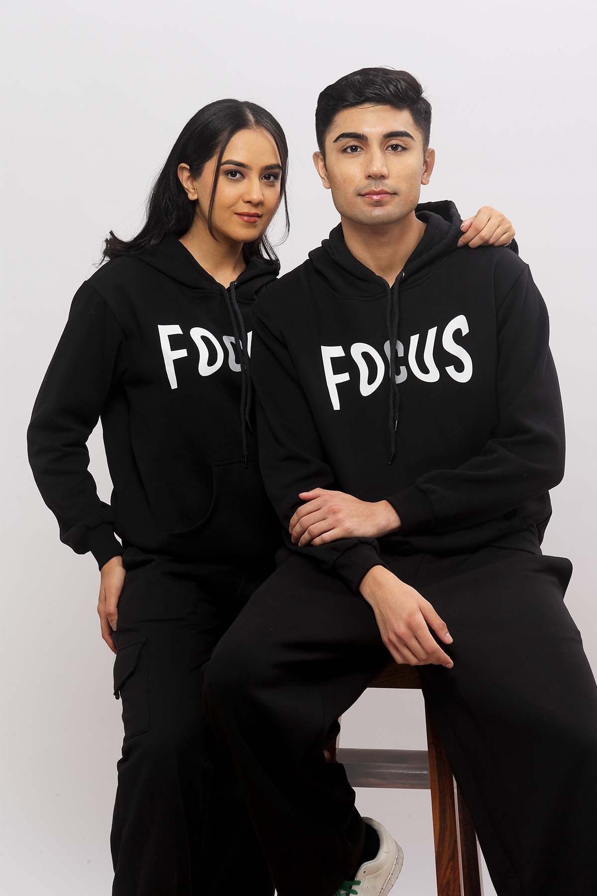 Focus Black Hoodie + Cargo Joggers Co-ord Set