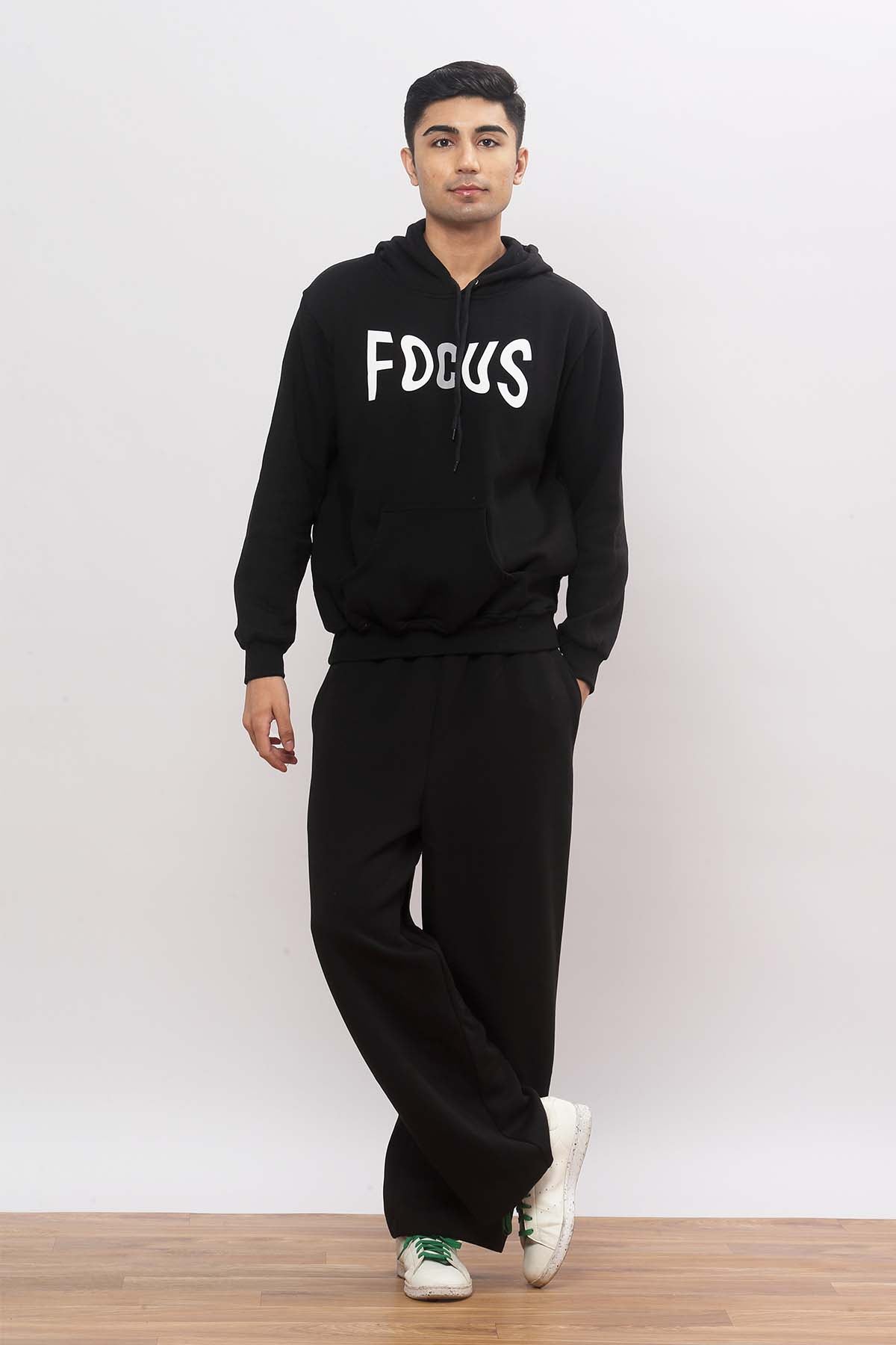 Focus Black Hoodie + Cargo Joggers Co-ord Set