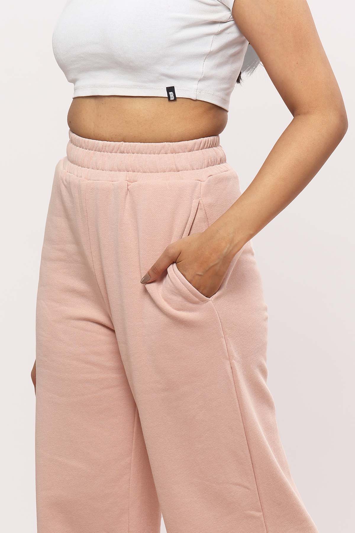 Baby Pink Wide Leg Jogger