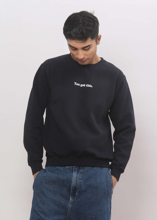 You Got This Navy Blue Sweatshirt + Straight Joggers Co-ord Set