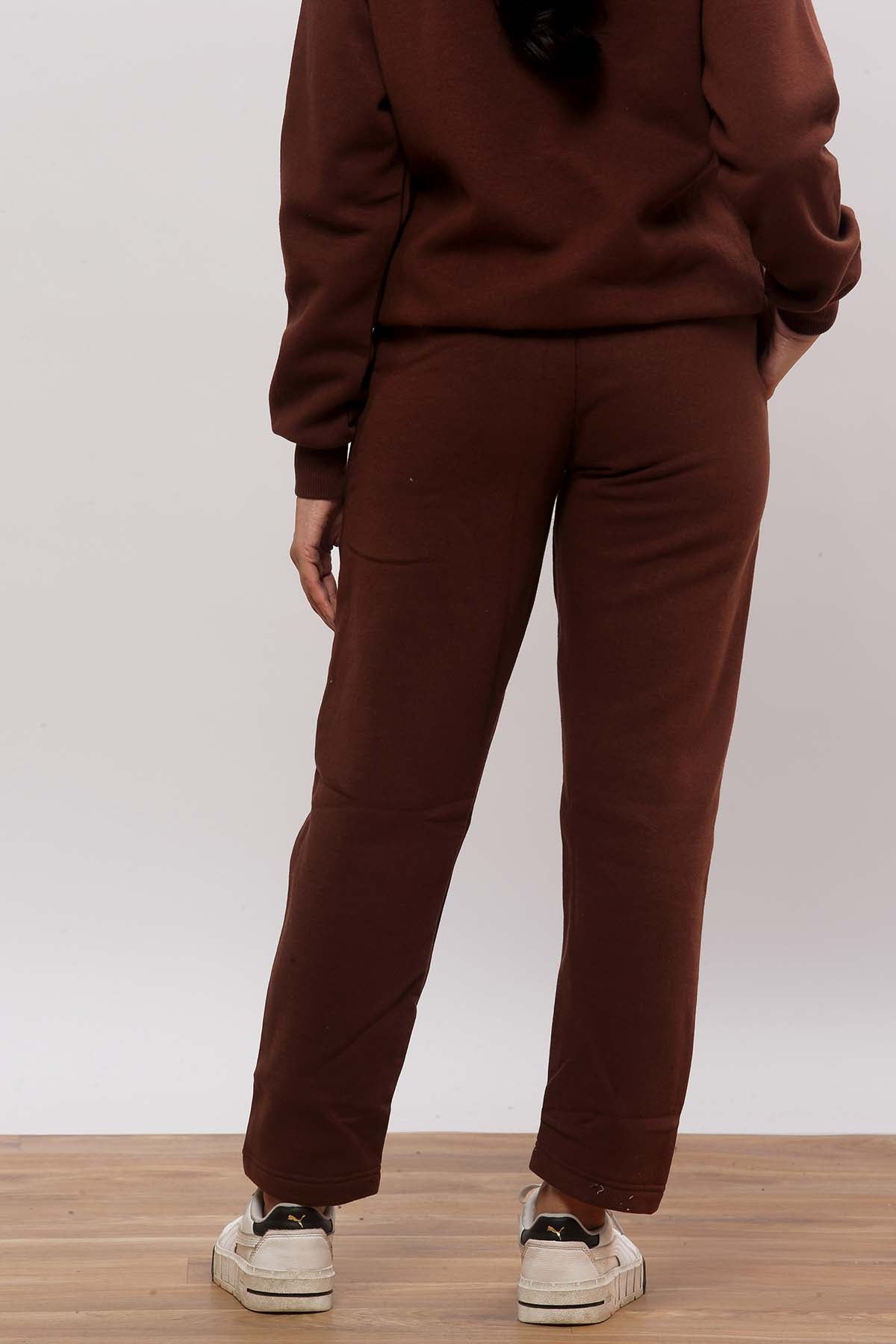 Brown Oversized Sweatshirt+ Straight Joggers Co-ord Set