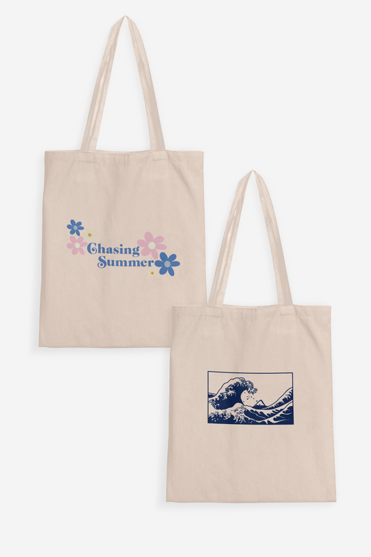 Chasing Summer Tote Bag + Waves Tote Bag (Combo of 2)