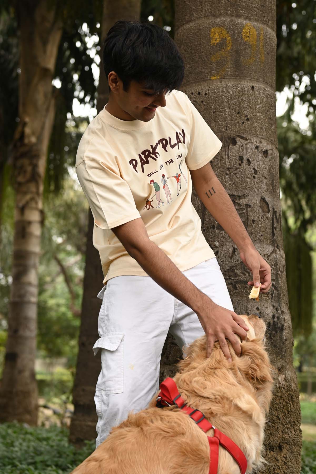 Park Play Oversized T-Shirt- Beige