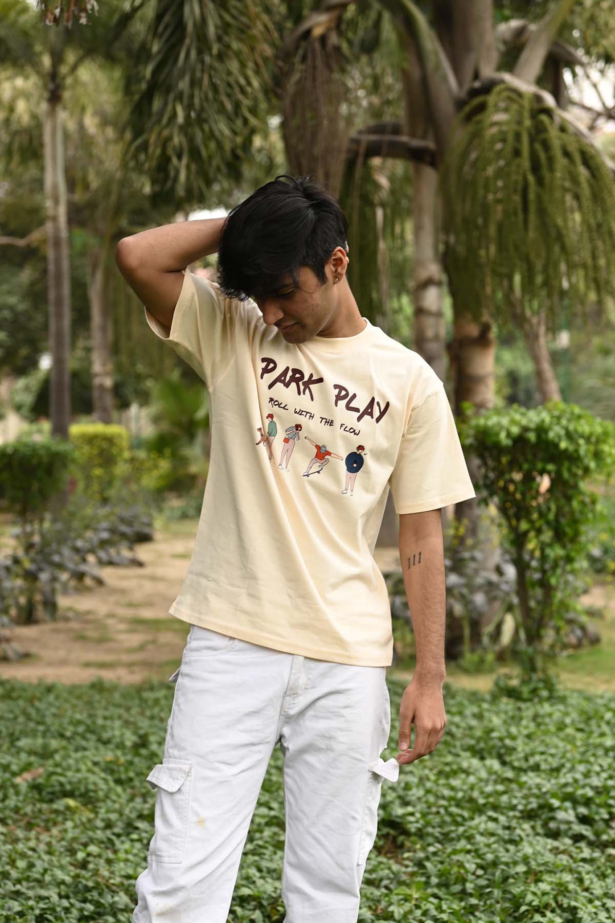 Park Play Oversized T-Shirt- Beige