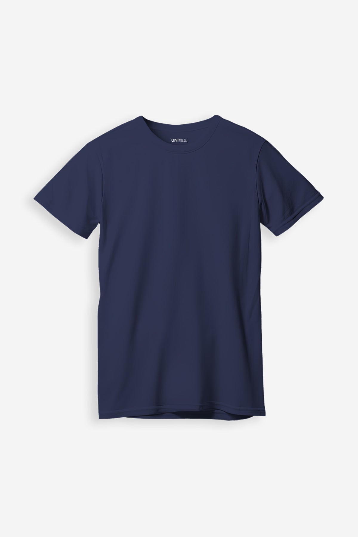 Navy Blue Plain Regular Fit T-Shirt