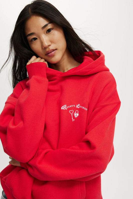 Hearts Locked & Key's With Me- Red Couple Hoodies (Combo of 2)