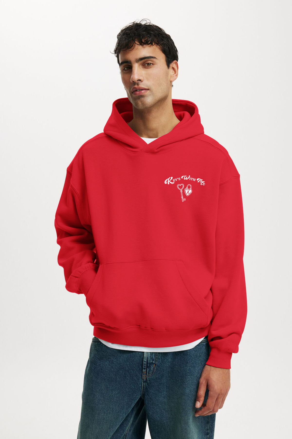 Hearts Locked & Key's With Me- Red Couple Hoodies (Combo of 2)