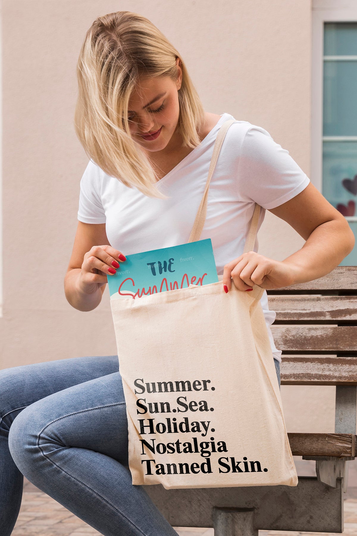 Summer Sun Sea Tote Bag + La Dolce Vita Tote Bag (Combo of 2)